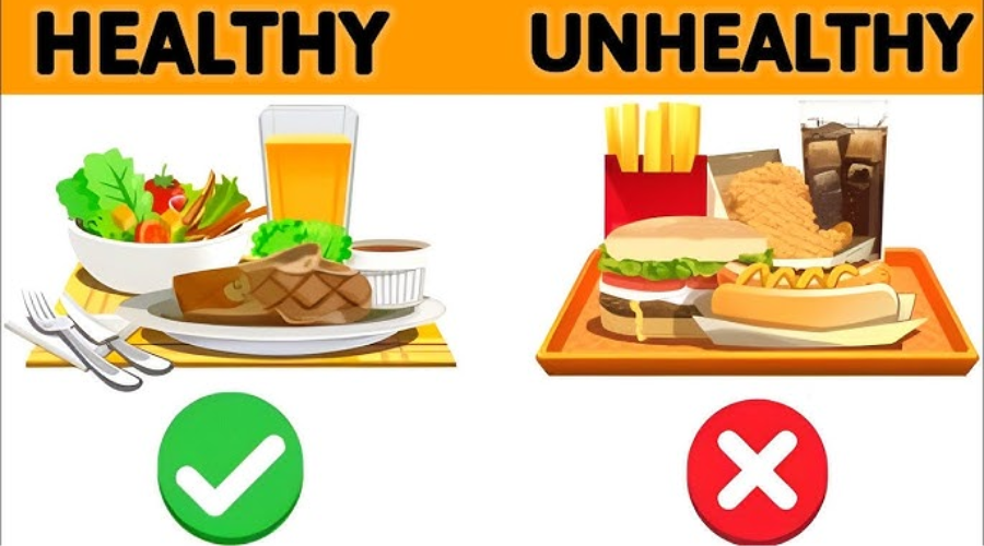 healthy and unhealthy food